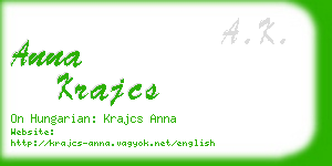 anna krajcs business card